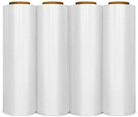 BM PAPER Universal 4 Pack Stretch Wrap18 Inches X 1500 SQ' Tough Pallet Shrink Wrap, 80 Gauge Industrial Strength Plastic Film, Commercial Grade Strength Film, Moving & Stretch Packing