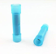 Load image into Gallery viewer, Nylon 16-14 AWG Wire Connectors Electrical Crimp Butt Connector Fully Insulated Splice Wire Terminals Blue