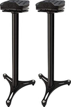 Load image into Gallery viewer, Ultimate Support MS-100B MS Series Professional Column Studio Monitor Stand with Adjustable Angle and Axis, Acoustic Foam Platform, and Three Internal Channels - Black (PAIR)