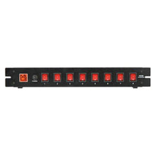 Load image into Gallery viewer, MR DJ PSC250 Rack Mountable 8 Port Power Switcher Surge Protectors Red Toggles ON / OFF Power Center, Power Strip