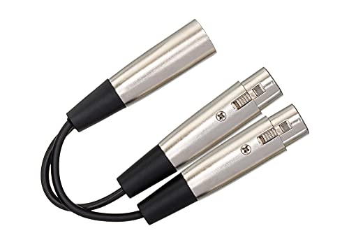 Hosa YXF-119 XLR3M to Dual XLR3F Y Cable, 6 Inch
