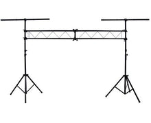 Load image into Gallery viewer, Mr Dj 10 Feet Portable DJ Lighting Truss Stand Trussing System with Dual Tripod Stand and T-bar for Stage Lighting