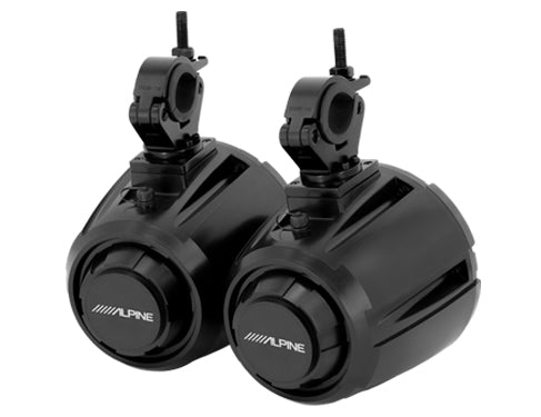 Alpine SPV-65-SXS 6.5" Powersports Cage Mount Speaker Pods with Alpine KTA-30FW