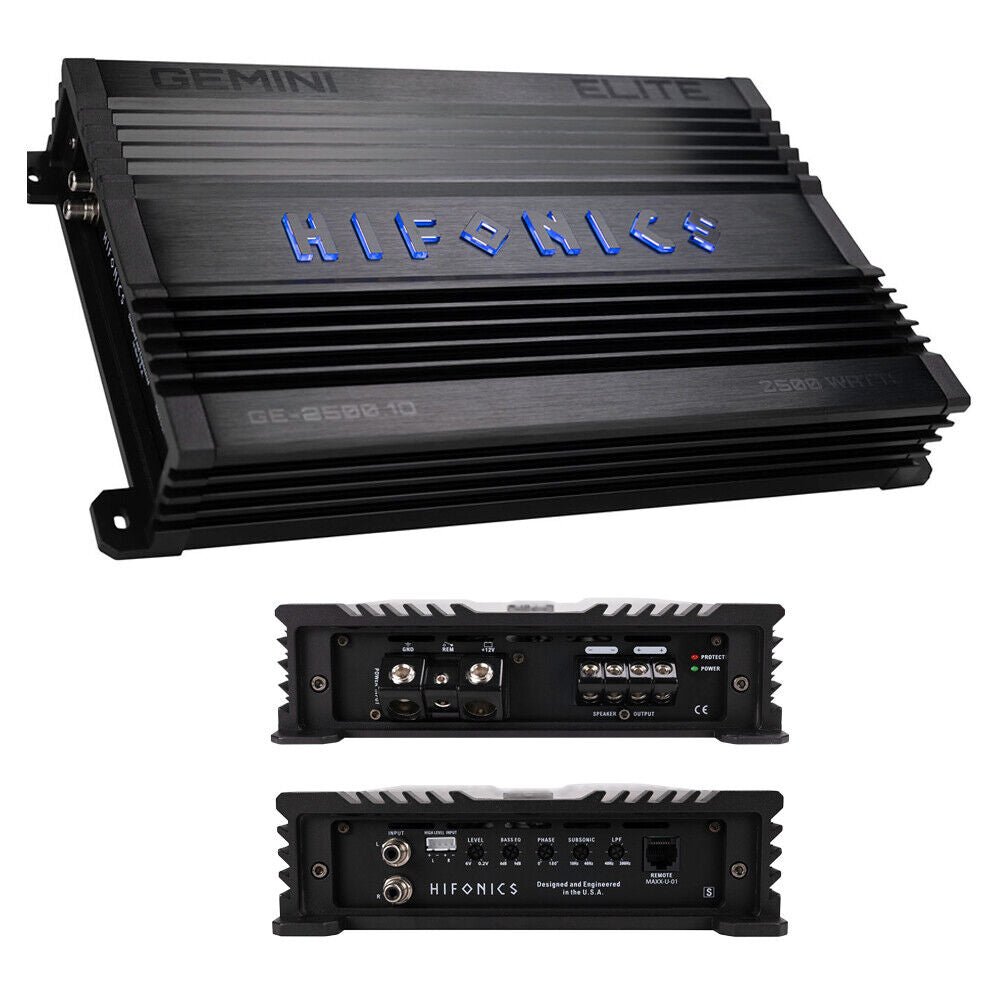 Hifonics GE3500.1D GEMINI ELITE 3500 Watt Peak Car Audio Subwoofer Mono Amplifier