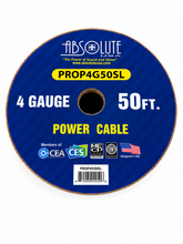 Load image into Gallery viewer, Absolute PROP4G50SL Pro Series Silver 50 Feet 4 Gauge Ultra Flexible Power/Ground Battery Amp 12V Cable Wire