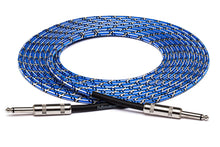 Load image into Gallery viewer, Hosa 3GT-18C1 Cloth Guitar Cable, Straight to Same, 18 ft, Blue/White/Black