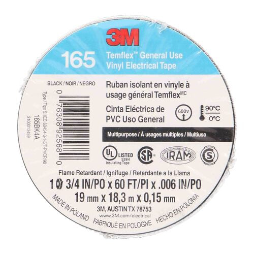 Install Bay 3M165 3M™ Vinyl Electrical Tape - .75 Inch x 60 Feet