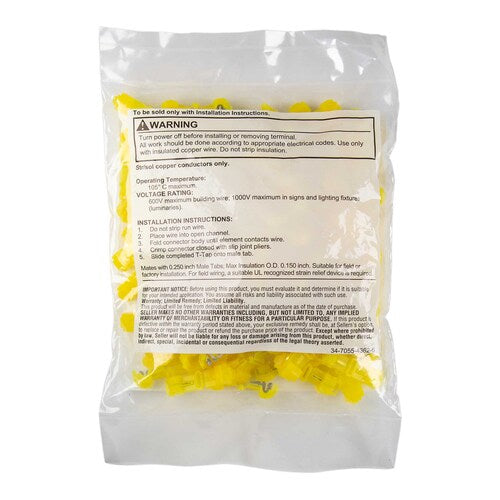 Install Bay 3MYTT 3M™ Yellow T-Tap 12/10 Gauge - Package of 100