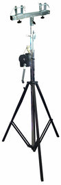 2 Black DJ Pro Lighting 12 Foot Crank Light Stand & Square Truss T-Bar Adapter