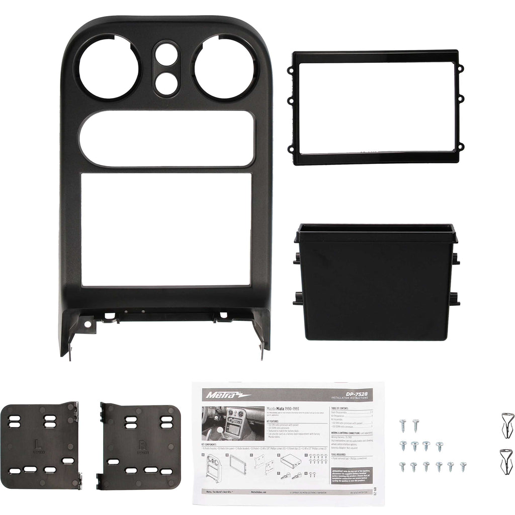 Metra DP-7528 Single/Double-DIN Car Stereo Dash Kit - Compatible Fits for Mazda Miata 1990-1993