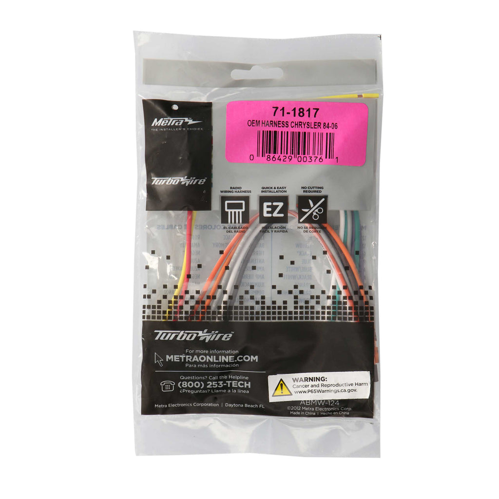 Metra 71-1817 OEM Harness Compatible Fits Chrysler-Plymouth-Dodge-Jeep 1984-2005