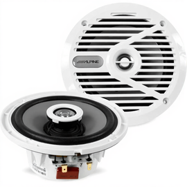 2 Alpine SPS-M601W 6.5” Coaxial 2-Way Marine Speaker with White Grilles