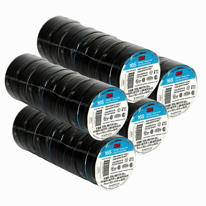 3M Temflex 1700 Electrical Tape 60 Feet, 5 Sets (10 Rolls)