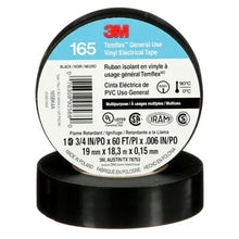 Load image into Gallery viewer, 400 Rolls 4 Cases of 100 Rolls 3M 165 TEMFLEX Black 3/4" Vinyl Electrical Tape