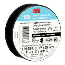 Load image into Gallery viewer, 20pc 3M Electrical Tape Temflex 60ft Rolls 165 20-Pack Professional Vinyl Tape 60 Feet per Roll