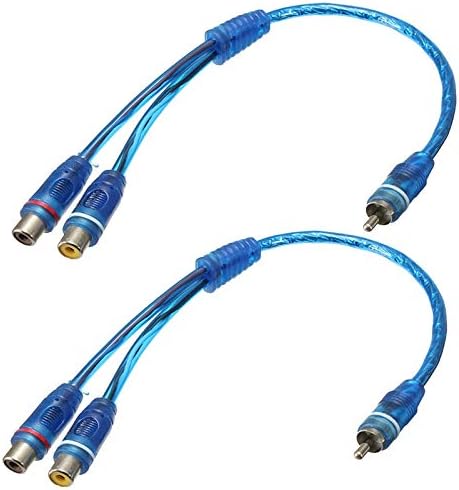 4 Absolute ABC-2F1M BLUE Y-Adapter 2F-1M RCA Interconnect Audio Cable