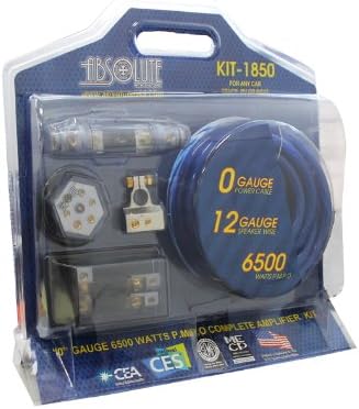 Absolute KIT-1850 Complete 0 Gauge Pro Series Amplifier Installation Kit for any Car Truck RV or Boat
