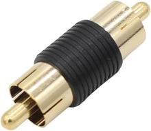 Load image into Gallery viewer, 10 Pack Male to Male Gold RCA cable cord Coupler Joiner barrel Connectors