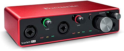 Focusrite Scarlett 4i4 3rd Gen USB Audio Interface with Pro Tools & 4 XLR Cables