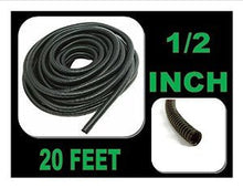 Load image into Gallery viewer, American Terminal 20 FT 1/2" INCH Split Loom Tubing Wire Conduit Hose Cover Auto Home Marine Black