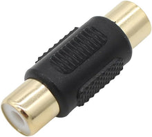 Load image into Gallery viewer, 10 Pack Female to Female Gold RCA cable cord Coupler Joiner barrel Connectors