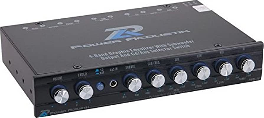 Power Acoustik PWM-16 4-Band Graphic Equalizer w/ Built-In Pre-Amp & Subwoofer Control