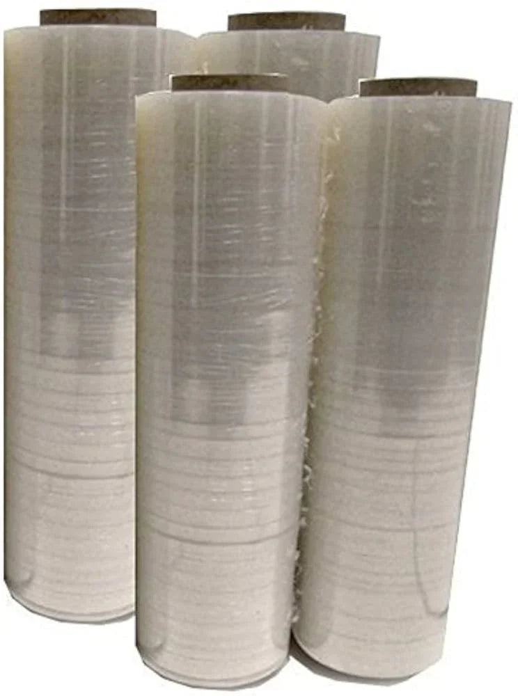 Absolute 4 Rolls 18" x 1500 SQ. Feet 80 Gauge Clear Pallet Wrap Pre Stretch Film Hand Shrink Wrap