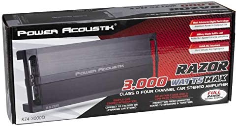 Power Acoustik RZ4-3000D RAZOR Series 4 Channel Amplifier