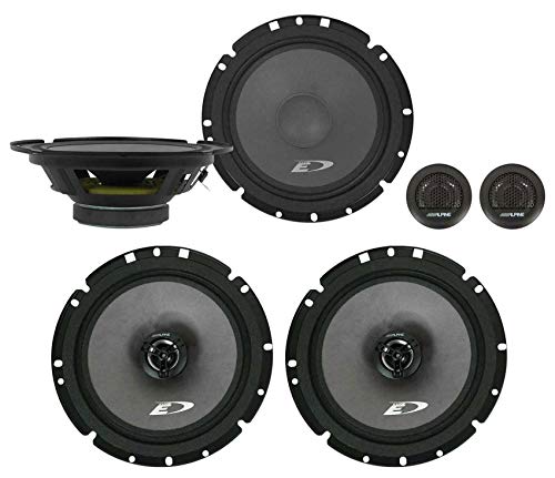 Alpine SXE-1751S 6.5" 280w Component + SXE1726S 6.5" 220w 2-Way Car Audio Coaxial Speakers