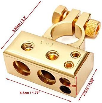 Absolute BTG300PN 0/2/4/6/8 AWG Gold Single Positive & Negative Power Battery Terminal Connectors