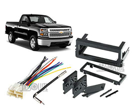 GMK345 Dash Kit Fit Select 1999-2005 Chevrolet Cadillac GMC Single DIN Stereo Bundle