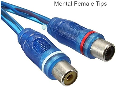 4 Absolute ABC-2F1M BLUE Y-Adapter 2F-1M RCA Interconnect Audio Cable