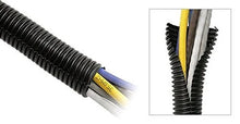 Load image into Gallery viewer, American Terminal 100 Feet 5/8" Split Wire Loom Conduit Polyethylene Tubing Black