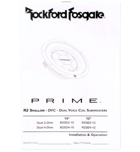 Rockford Fosgate R2SD4-12 12" 1000W 4-Ohm Shallow/Slim Car Subwoofer Sub Pair