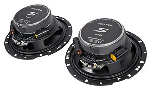 Alpine S-S65 Car Audio Type S Series 6 1/2" 320 Watt Speakers - 2 Pair with 20' Speaker Wire Package