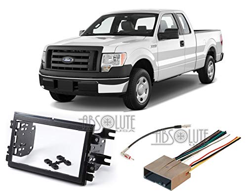 Absolute USA Compatible Fit Ford F-250 F-350 F-450 F-550 2005 2006 2007 Double DIN Stereo Harness Radio Dash Kit (ABS95-5812)