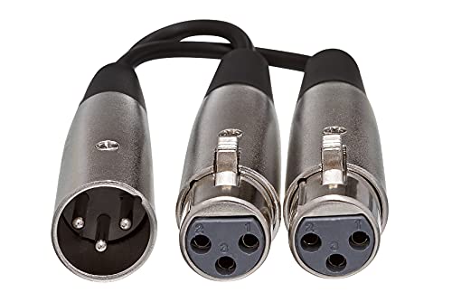 Hosa Technology XLR Male to 2 XLR Female Y-Cable (6")