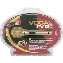 Load image into Gallery viewer, Peavey PVI 2G 1/4" Gold Cardioid Unidirectional Dynamic Vocal Microphone with 1/4" Cable