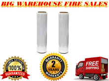 Load image into Gallery viewer, 2 Rolls Hand Stretch Plastic Film Shrink Pallet Wrap 18" X 1200 X 80