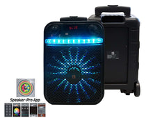 Load image into Gallery viewer, Pair of MR Dj ACE Bluetooth Speaker<BR/>15" Portable Speaker with Bluetooth/Rechargeable Battery and App Control