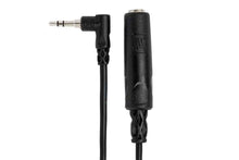 Load image into Gallery viewer, Hosa MHE-100.5 Headphone Adaptor, 1/4 in TRS to Right-angle 3.5 mm - 6 In