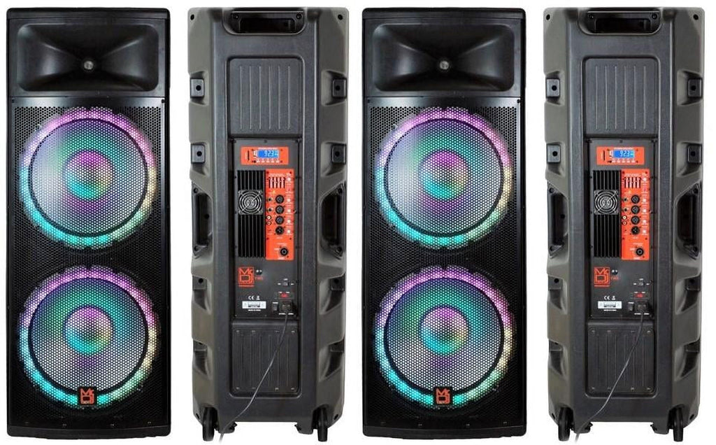 2 MR DJ PBX6600LED Bluetooth Speaker <br/>Professional Dual 2x15" 5500W Speaker PA DJ LIGHT Bluetooth