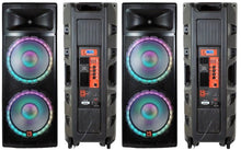 Load image into Gallery viewer, 2 MR DJ PBX6600LED Bluetooth Speaker <br/>Professional Dual 2x15" 5500W Speaker PA DJ LIGHT Bluetooth