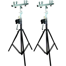 Load image into Gallery viewer, 2 MR DJST200 SBC250 Pro Lighting 12 Foot Crank Light Stand &amp; Square Truss T-Bar Adapter