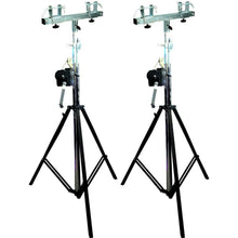 Load image into Gallery viewer, 2 MR DJ Pro Lighting 12 Foot Crank Light Stand &amp; Square Truss T-Bar Adapter