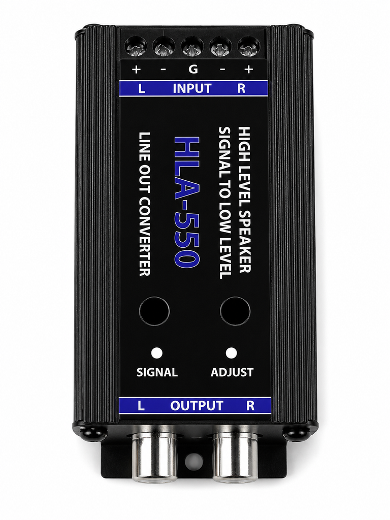 4 Absolute HLA550 2-Ch High-to-Low Line Output Converter Adjustable Speaker Level to RCA Converter