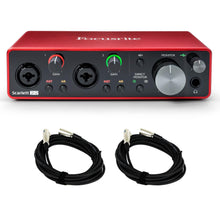 Load image into Gallery viewer, Focusrite Scarlett 2i2 4rd Gen USB Interface w/ 2 3-Foot XLR Cables Bundle