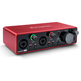 Focusrite Scarlett 2i2 4rd Gen USB Interface w/ 2 3-Foot XLR Cables Bundle