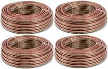 Load image into Gallery viewer, 4 Pack 12 Gauge 25 FT Clear Speaker Wire Copper Clad Stranded Wire