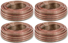 Load image into Gallery viewer, 12 Gauge 25 FT Clear Speaker Wire 4 Pack Deal Copper Clad Stranded Wire